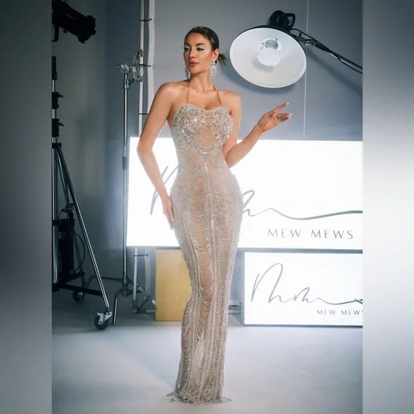 chinese dress ladies Nellie Ruffle Maxi Dress - Champagne